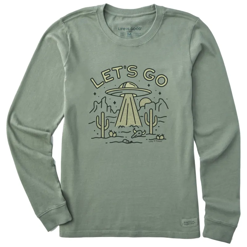 Women's Let's Go UFO Long Sleeve Crusher Tee sold by Life is Good