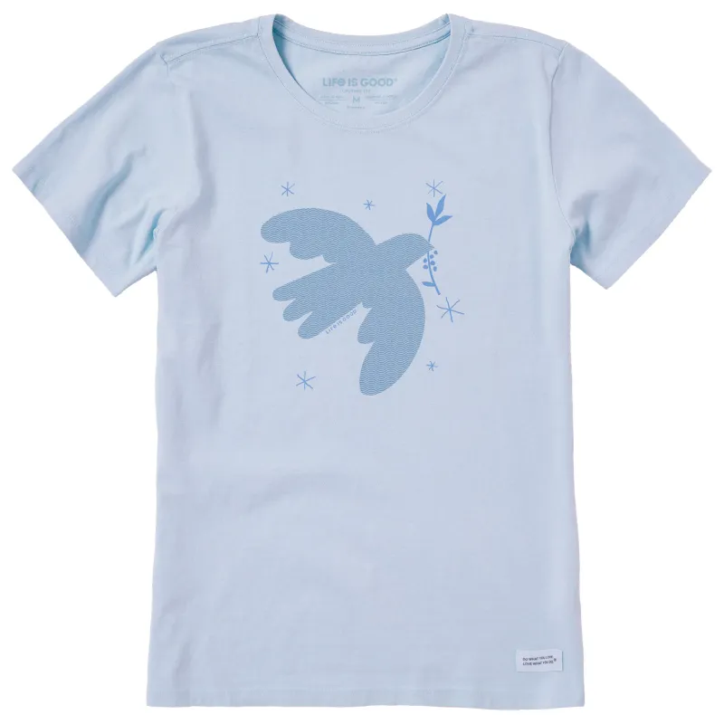 Women's Peace Dove in Flight Short Sleeve Crusher Tee sold by Life is Good