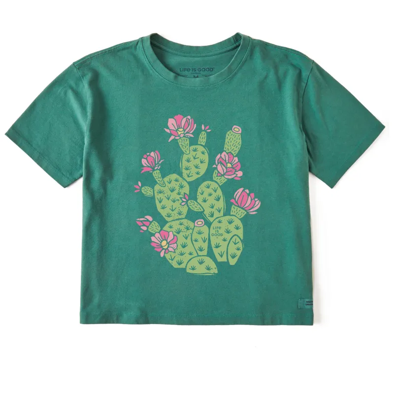 Women's Cactus Flowers Short Sleeve Crusher Boxy Tee sold by Life is Good