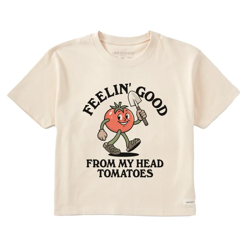 Women's Feelin' Good Tomatoes Short Sleeve Crusher Boxy Tee sold by Life is Good