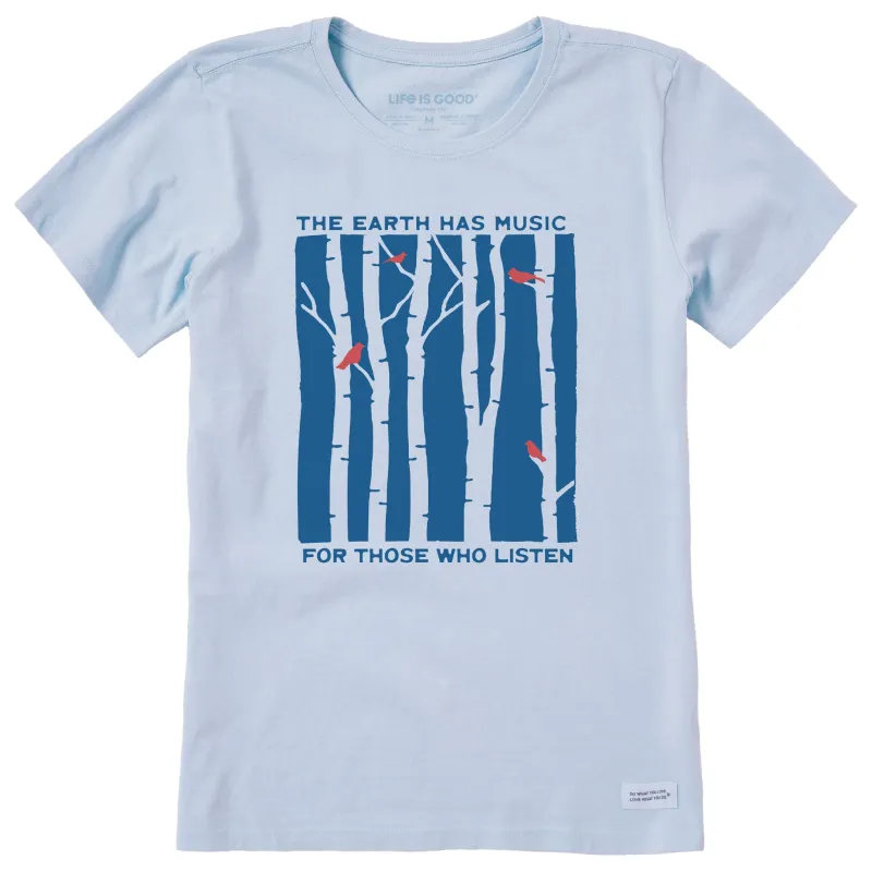 Women's The Earth Has Music and Trees Short Sleeve Crusher Tee made by Life is Good