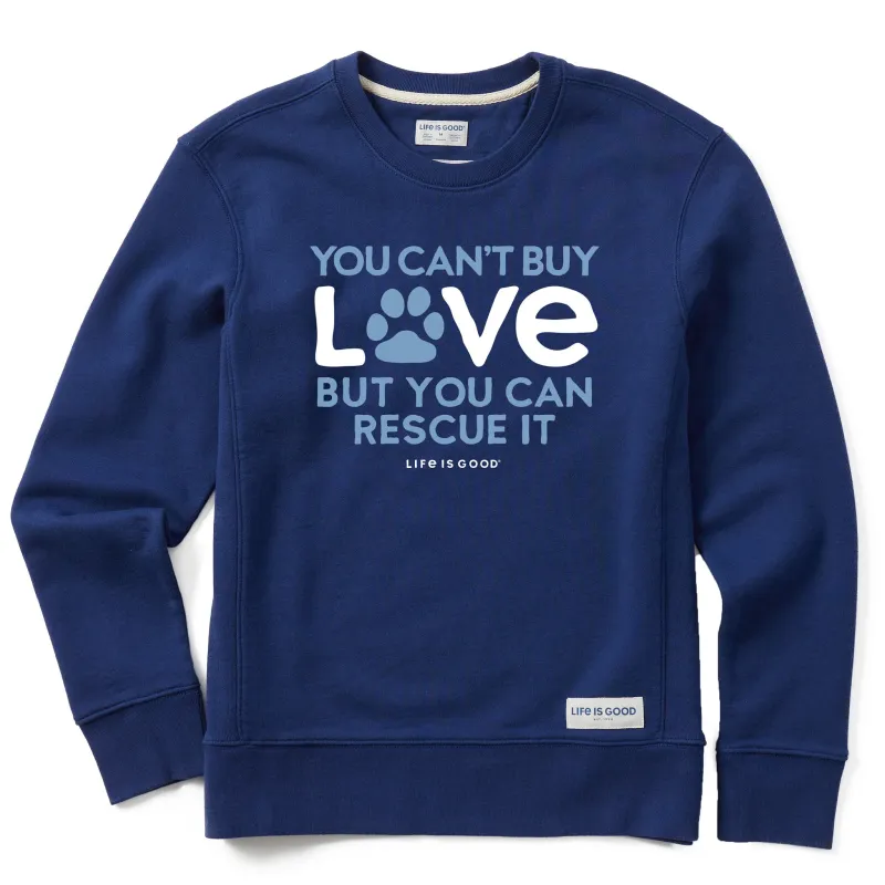 Women's You Can Rescue Love Simply True Fleece Crew sold by Life is Good