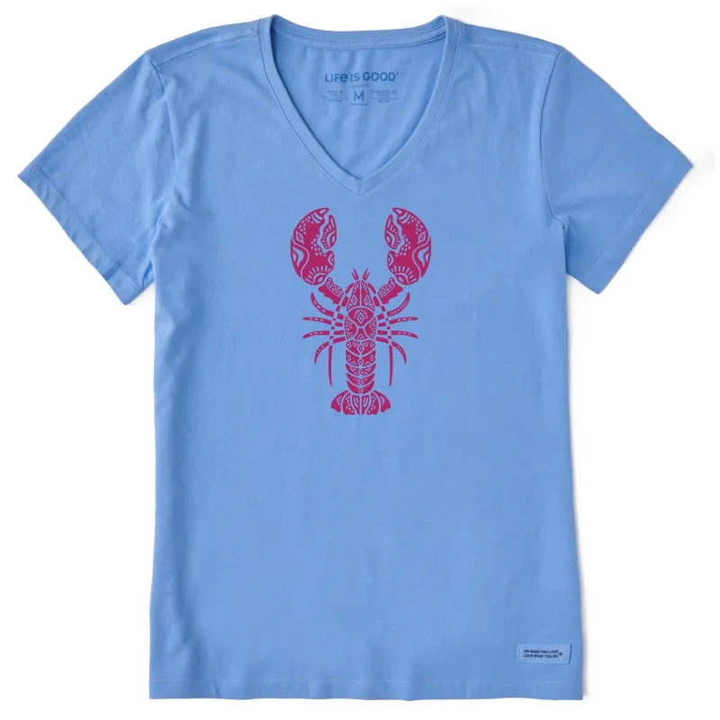 Women's Tribal Lobster Short Sleeve Crusher-LITE Vee sold by Life is Good