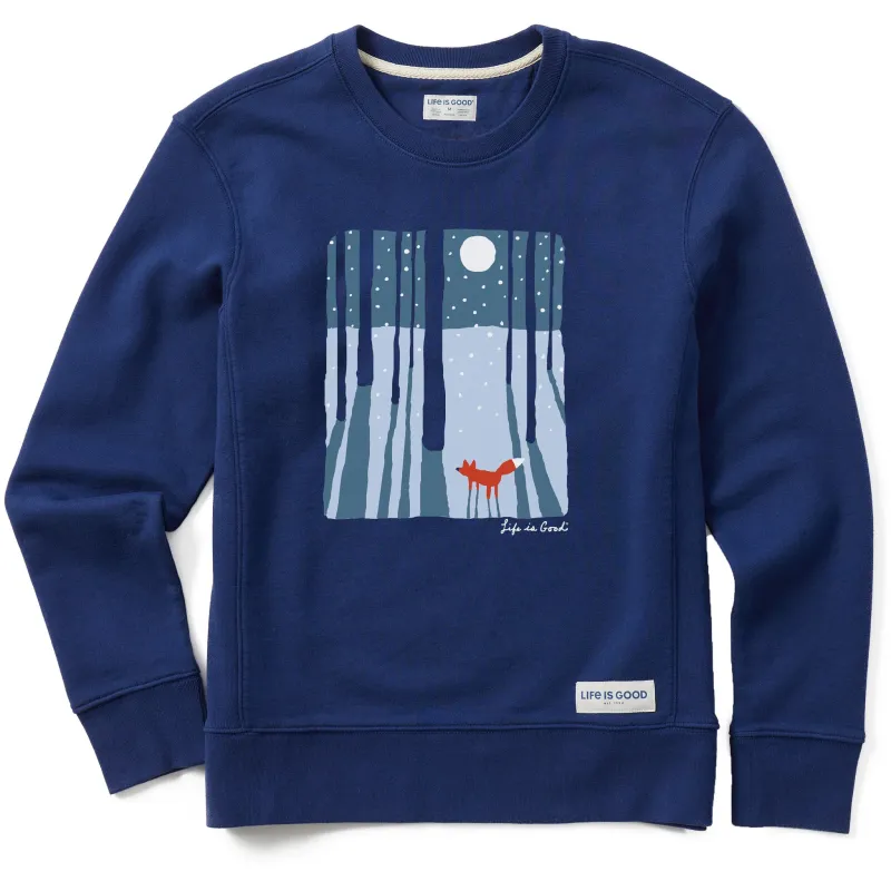 Women's Fox in the Moonlight Simply True Crew sold by Life is Good