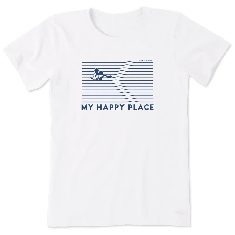Women's Happy Place Willie Swimming Short Sleeve Tee sold by Life is Good