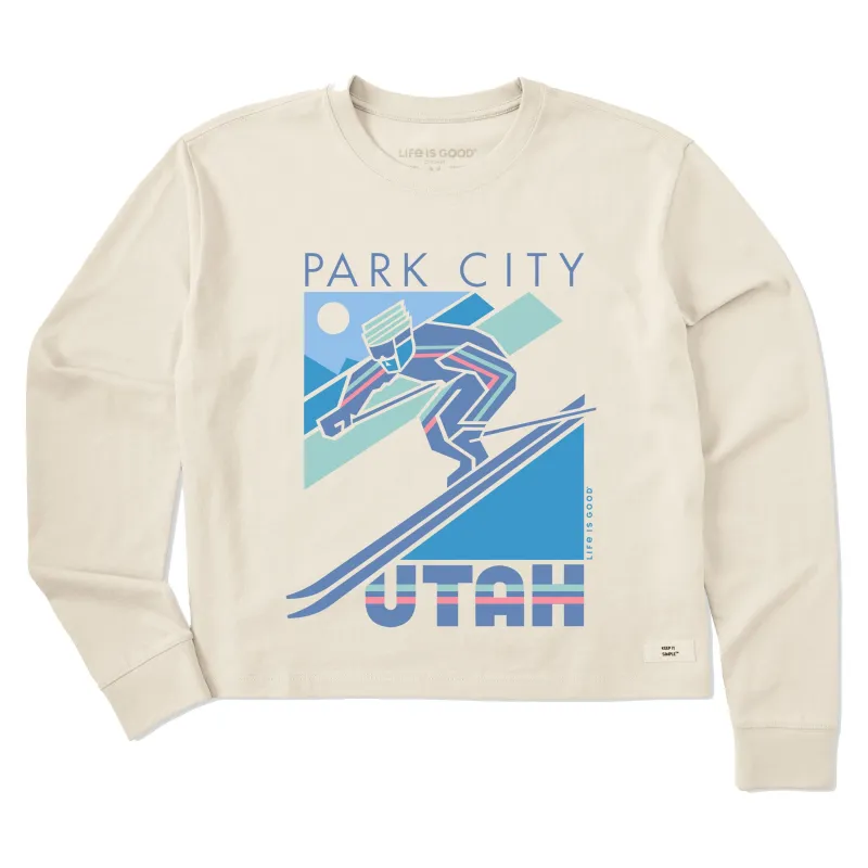 Women's Park City Utah Long Sleeve Crusher Boxy Tee sold by Life is Good