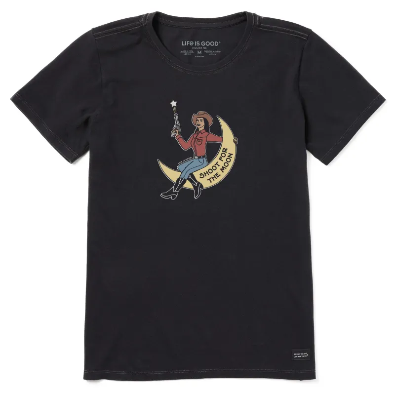 Women's Shoot for the Moon Short Sleeve Crusher Tee sold by Life is Good