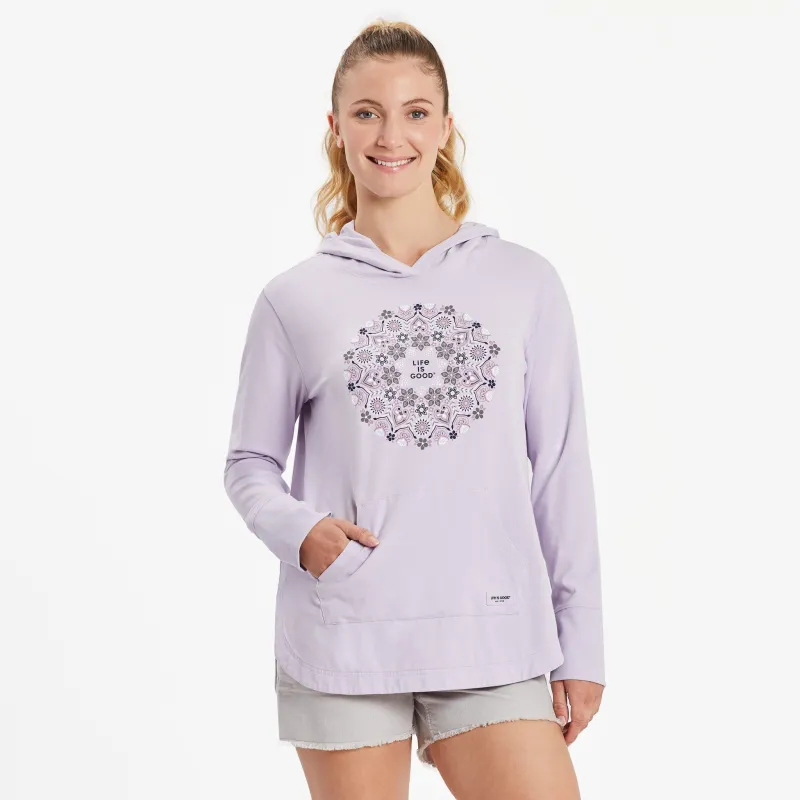 Women's Wildflower Primal Mandala Crusher-FLEX Hoodie Tunic sold by Life is Good