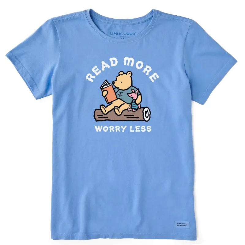 Women's Winnie Read More Worry Less Short Sleeve Crusher Tee sold by Life is Good