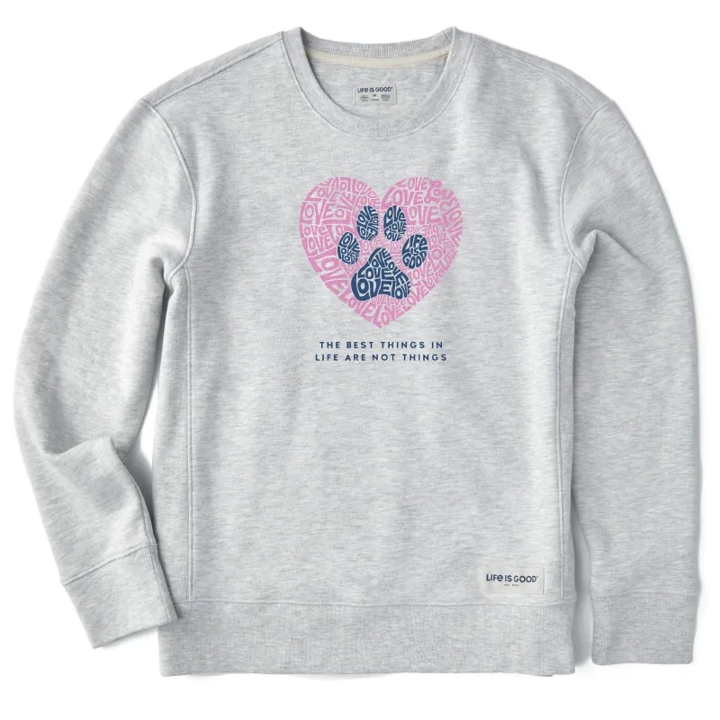 Women's Best Things Paw Heart Simply True Crew sold by Life is Good