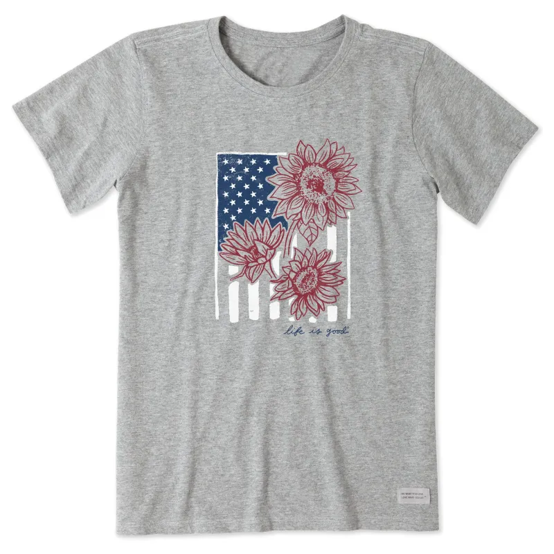Women's Sunflower Flag Short Sleeve Tee sold by Life is Good