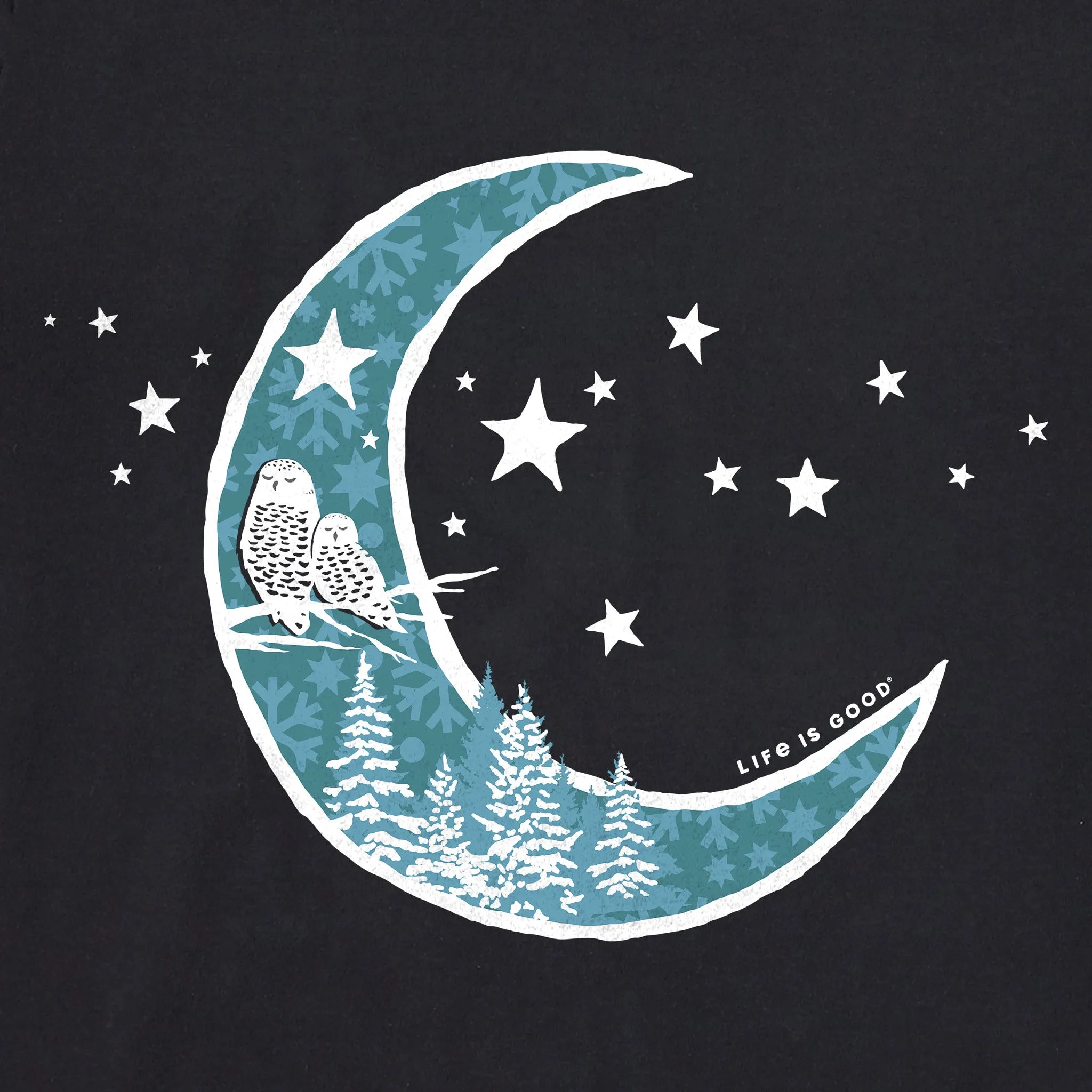 Women's Macro Celestial Winter Night Long Sleeve Crusher Tee sold by Life is Good product image thumbnail 4