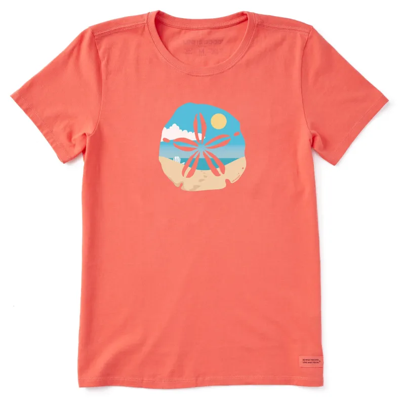 Women's Sand Dollar Beach Scene Short Sleeve Crusher Tee sold by Life is Good