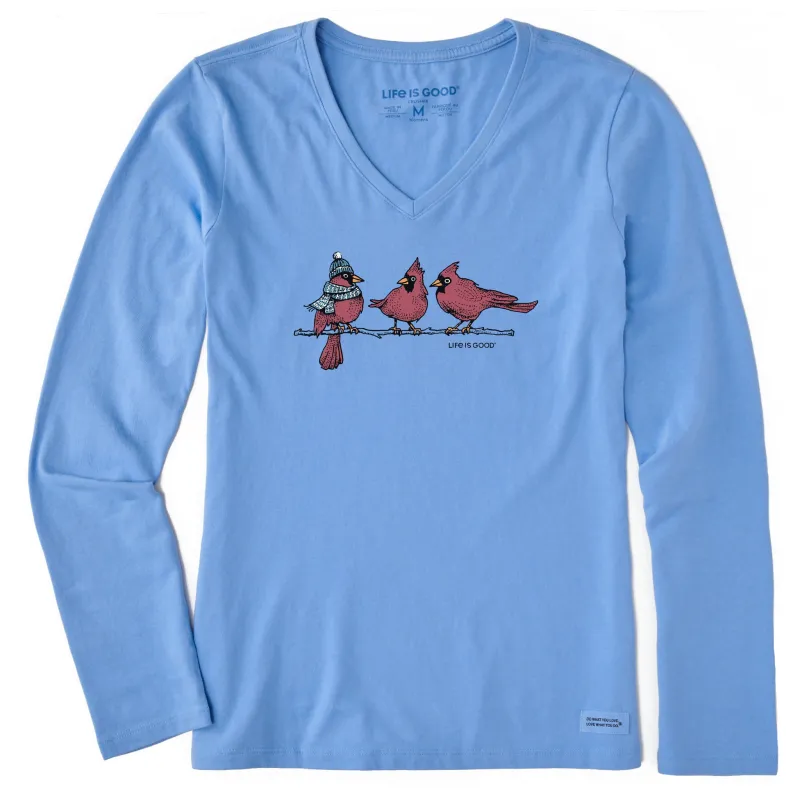 Women's 3 Warmly Dressed Cardinals Long Sleeve Crusher Vee sold by Life is Good