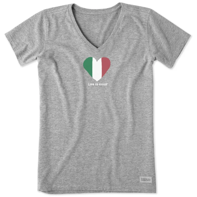 Women's Italy Heart Short Sleeve Vee sold by Life is Good