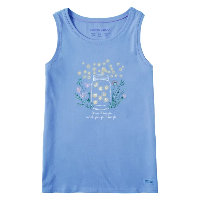 Women's Fireflies Flowers Jar Crusher Tank sold by Life is Good