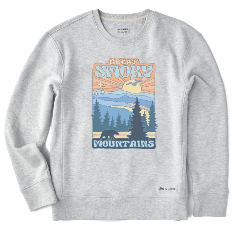 Women's Great Smoky Mountains Poster Simply True Fleece Crew sold by Life is Good