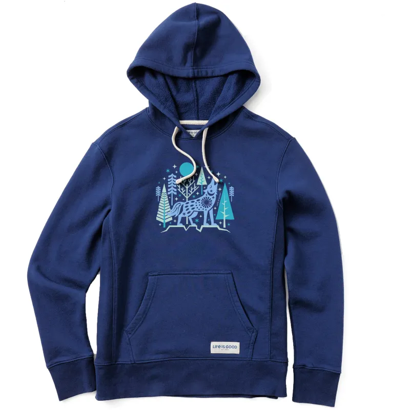 Women's Winter Wolf Simply True Fleece Hoodie sold by Life is Good
