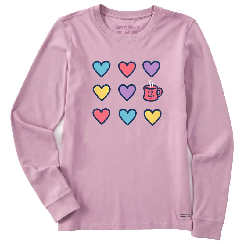 Women's Hearts and a Mug Long Sleeve Crusher Tee made by Life is Good