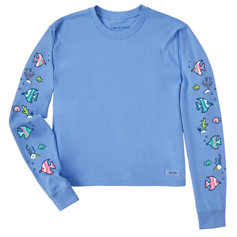 Women's Vintage Tropical Fish Long Sleeve Crusher Boxy Tee sold by Life is Good