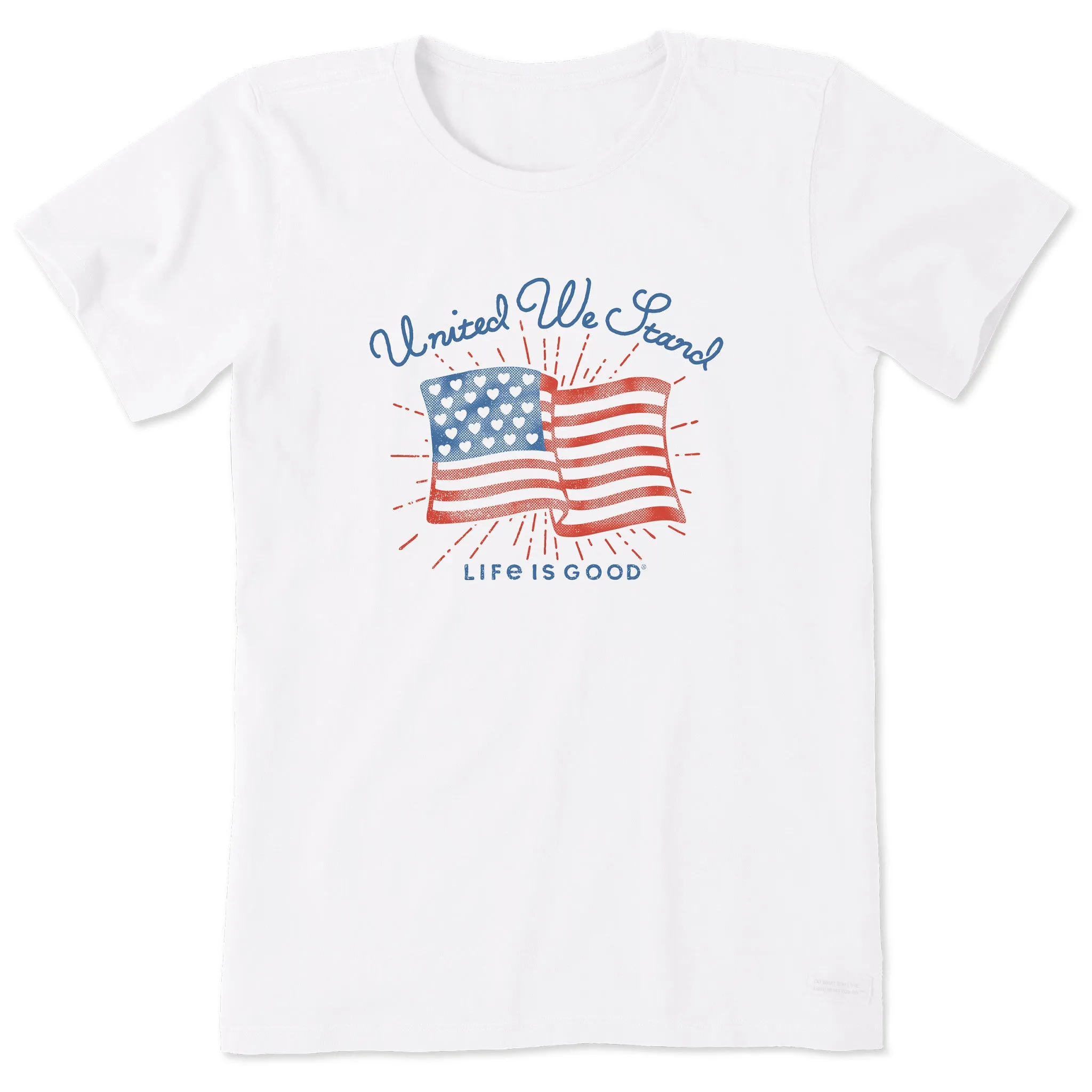 Women's United We Stand Heart Flag Short Sleeve Tee sold by Life is Good product image thumbnail 3