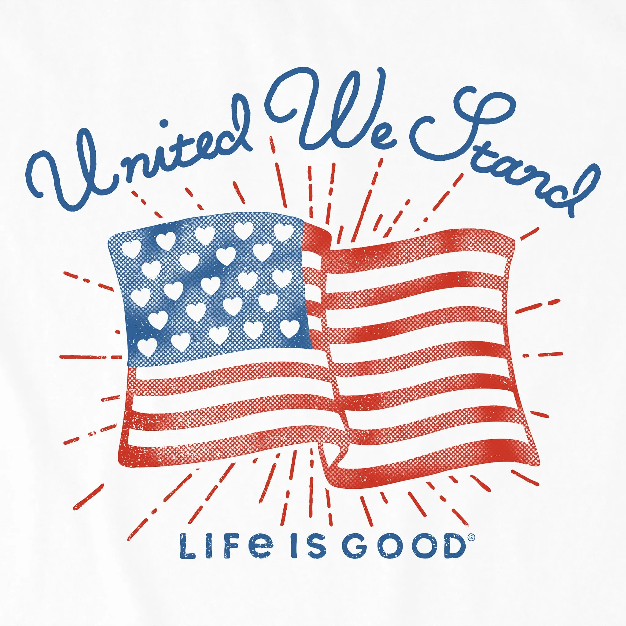 Women's United We Stand Heart Flag Short Sleeve Tee sold by Life is Good product image thumbnail 2