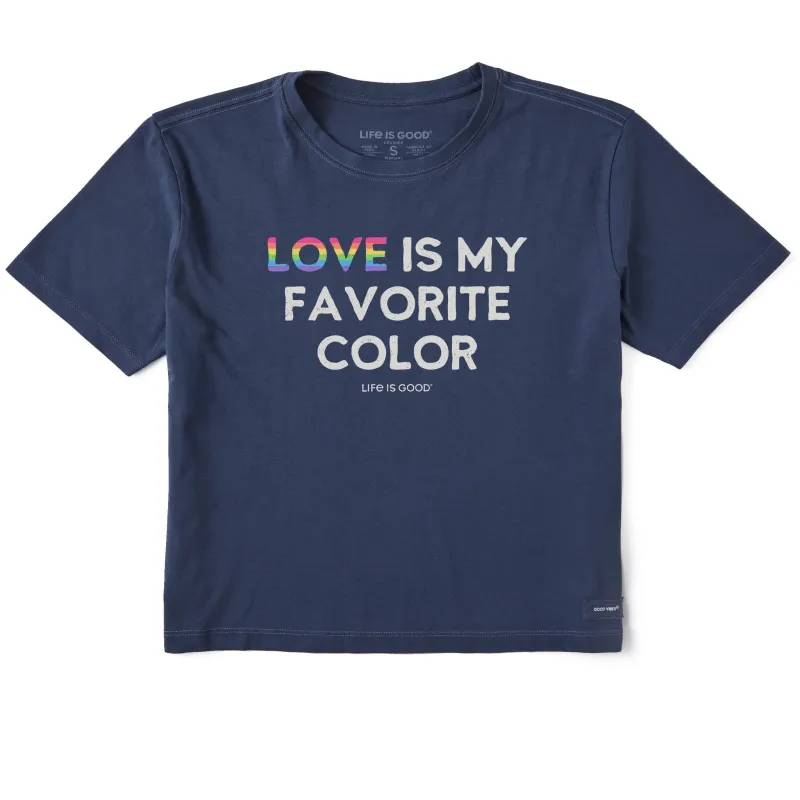 Women's Crafty LOVE is my Favorite Color Short Sleeve Crusher Boxy Tee sold by Life is Good