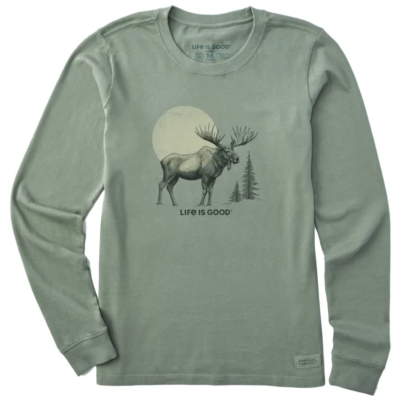 Women's Moose Sunrise Long Sleeve Crusher Tee made by Life is Good