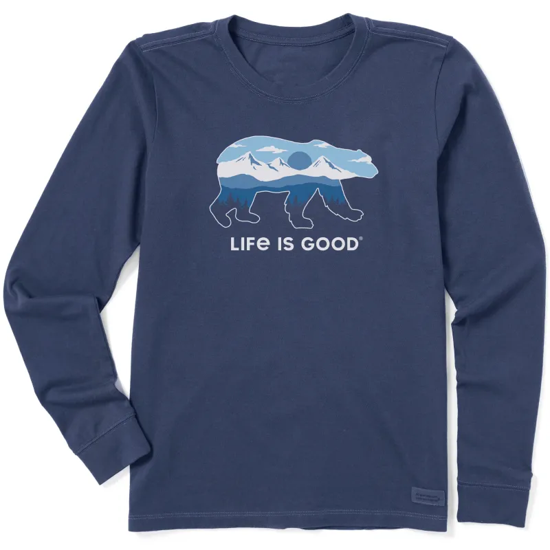 Women's Polar Bear Landscape Long Sleeve Crusher Tee made by Life is Good