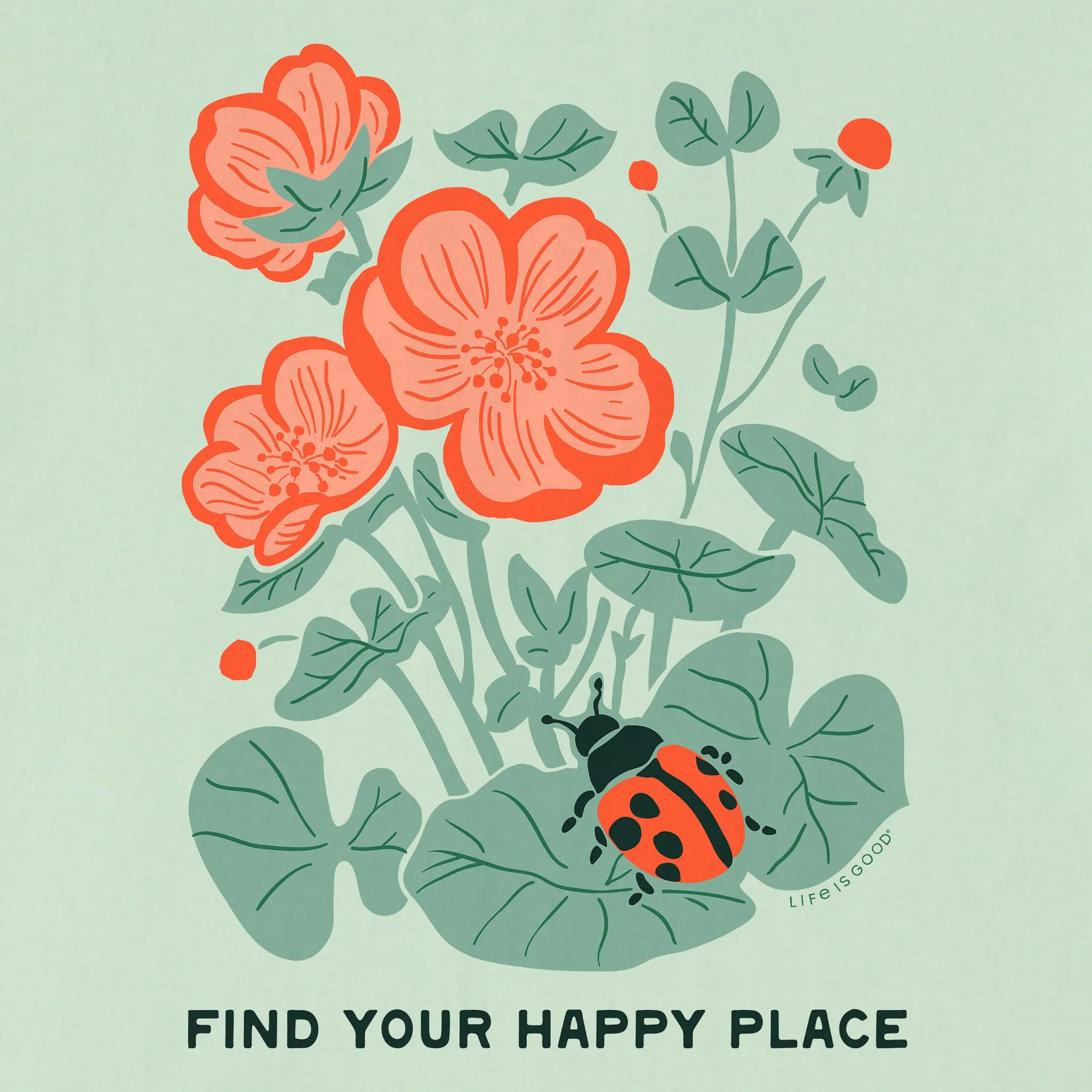 Women's Find Your Happy Place Ladybug Short Sleeve Crusher Tee sold by Life is Good product image thumbnail 2