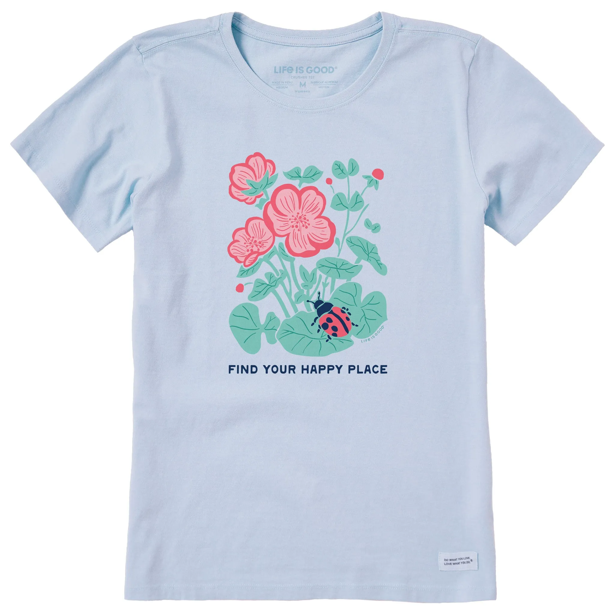 Women's Find Your Happy Place Ladybug Short Sleeve Crusher Tee sold by Life is Good product image thumbnail 5