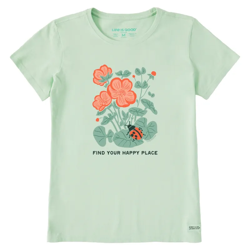 Women's Find Your Happy Place Ladybug Short Sleeve Crusher Tee made by Life is Good