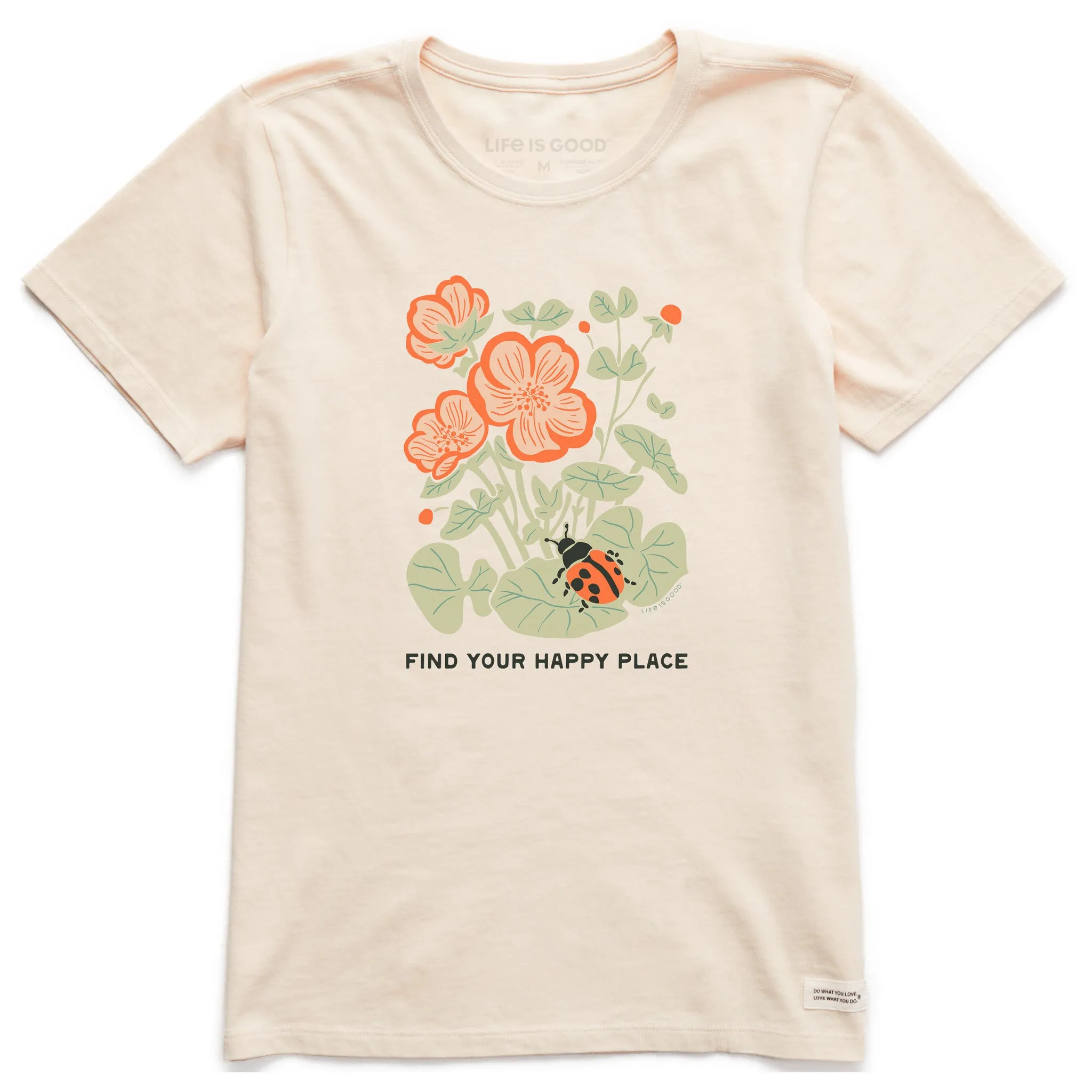 Women's Find Your Happy Place Ladybug Short Sleeve Crusher Tee sold by Life is Good product image thumbnail 3
