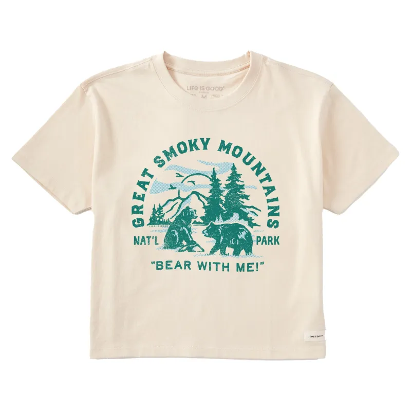 Women's Great Smoky Bear With Me Short Sleeve Crusher Boxy Tee sold by Life is Good