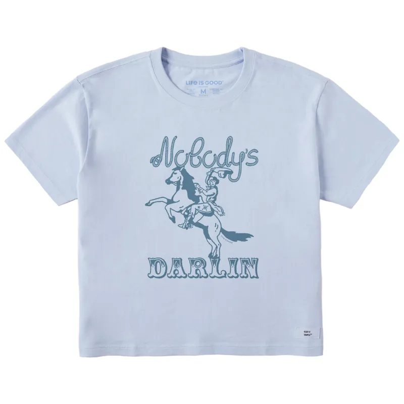 Women's Nobody's Darlin Cowgirl Short Sleeve Crusher Boxy Tee sold by Life is Good