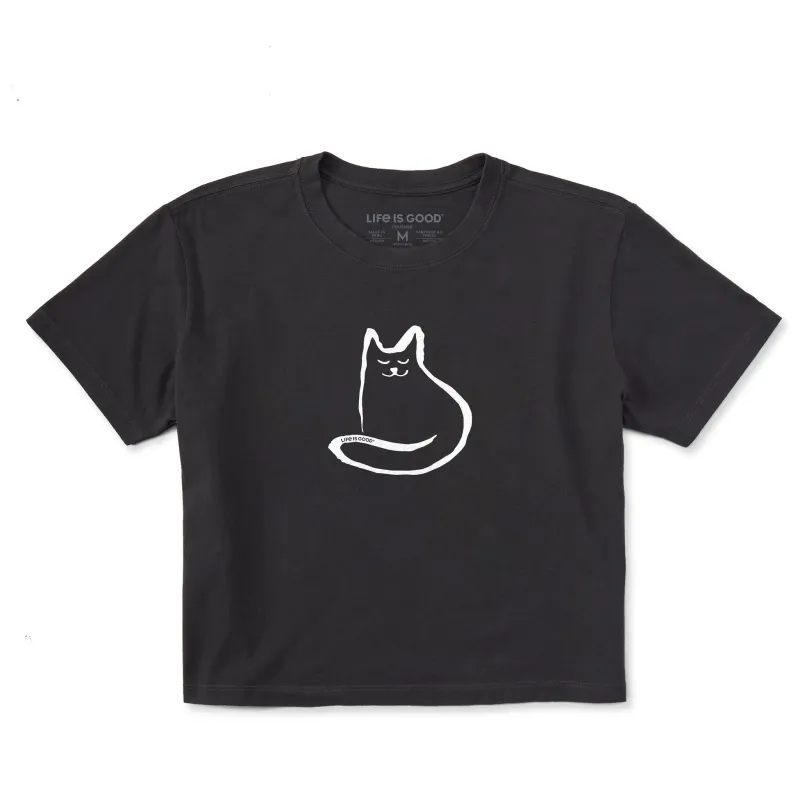 Women's Simple Cat Short Sleeve Crusher Boxy Tee sold by Life is Good