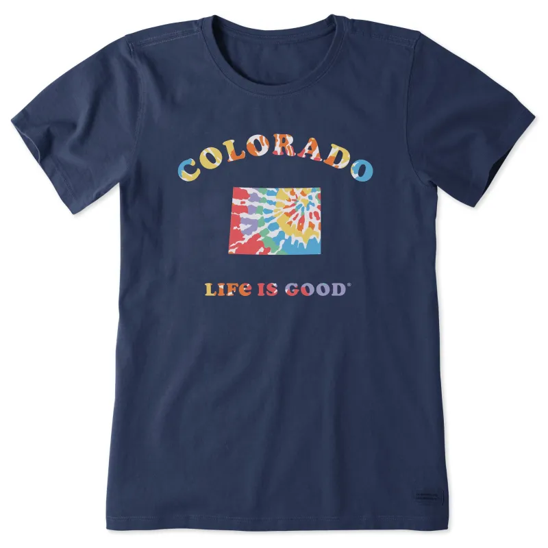 Women's Tie Dye Colorado Short Sleeve Crusher Tee sold by Life is Good