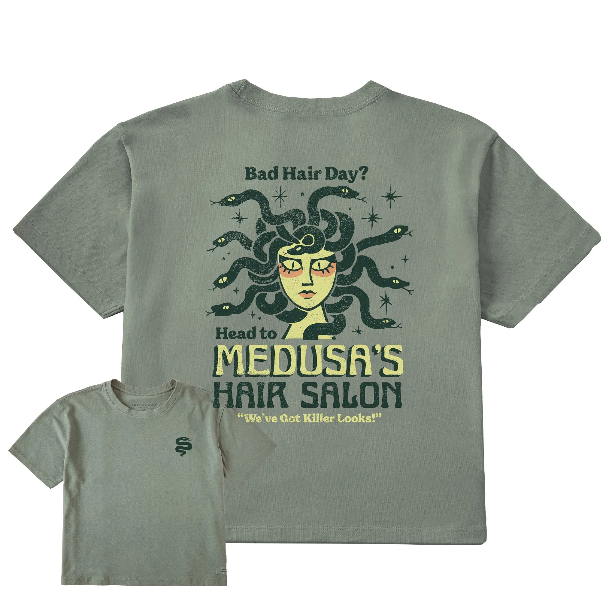 Women's Medusa's Hair Salon Short Sleeve Crusher Boxy Tee sold by Life is Good product image thumbnail 4