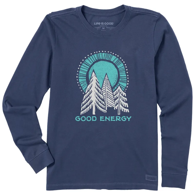 Women's Good Energy Trees Long Sleeve Crusher Tee sold by Life is Good