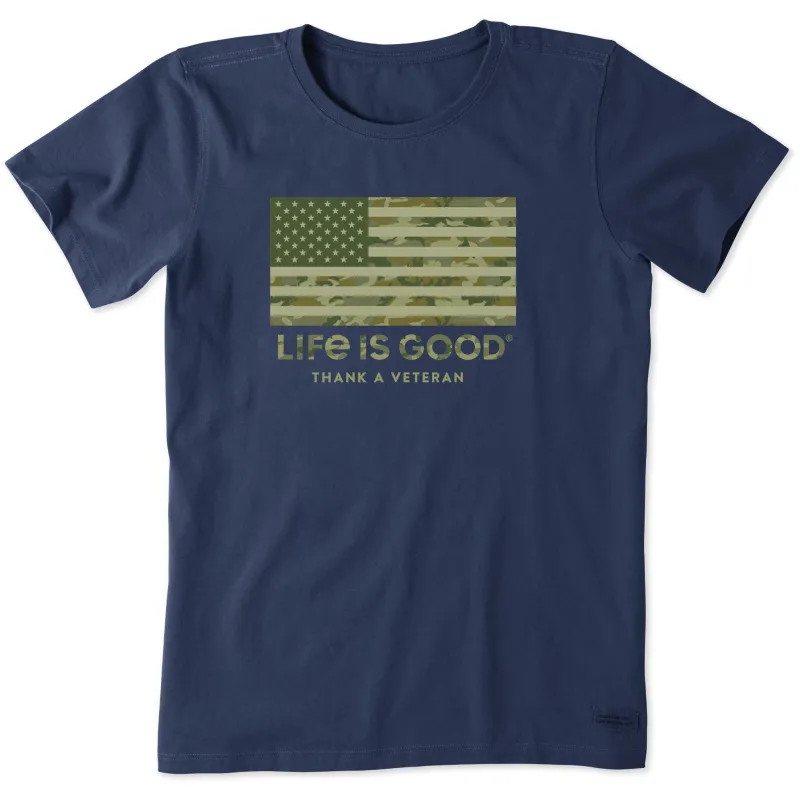 Women's Thank a Veteran Short Sleeve Crusher Tee sold by Life is Good
