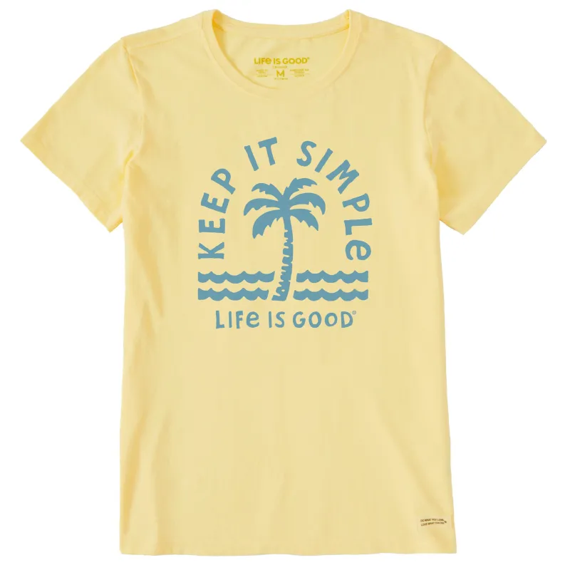 Women's Keep it Simple Palm Short Sleeve Crusher Tee sold by Life is Good