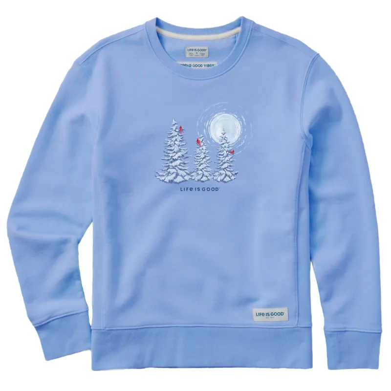 Women's Snowy Pines with Cardinals Simply True Crew sold by Life is Good