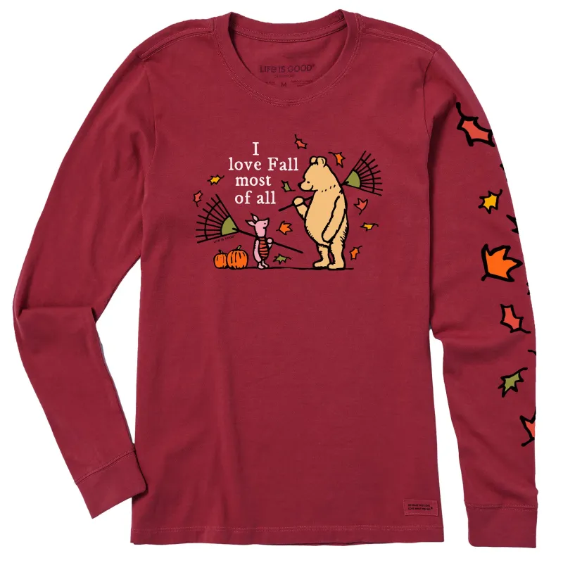 Women's Winnie I love Fall Most of All Long Sleeve Crusher Tee made by Life is Good