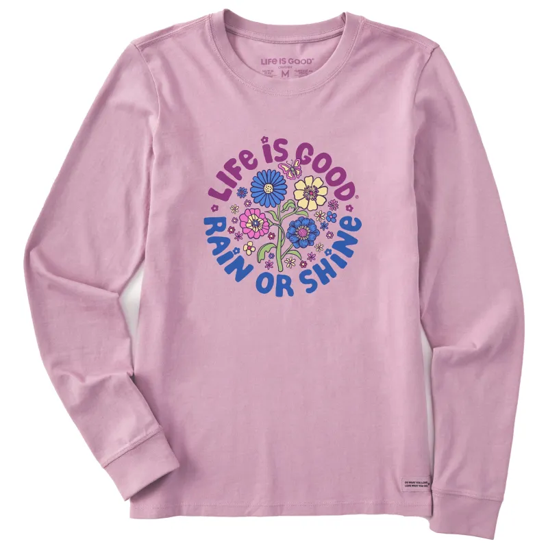 Women's LIG Rain or Shine Flowers Long Sleeve Crusher Tee made by Life is Good
