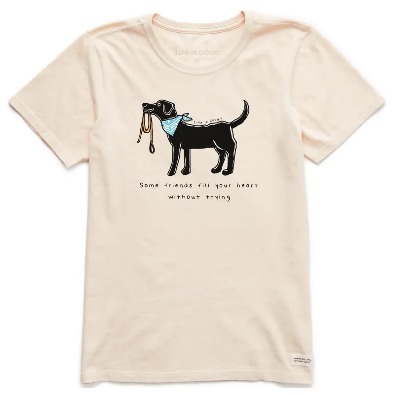 Women's Black Lab Fill Your Heart Short Sleeve Crusher Tee made by Life is Good