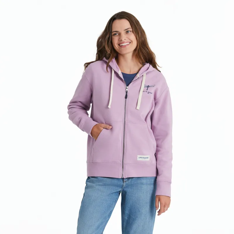 Women's Dragonfly Simply True Fleece Zip Hoodie sold by Life is Good