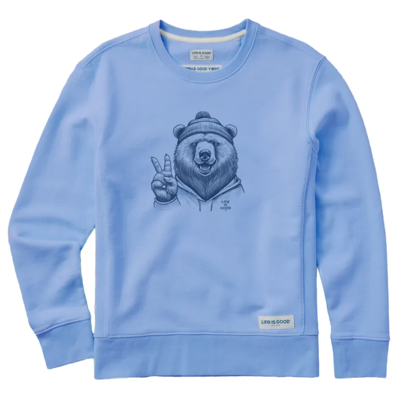 Women's Peaceful Grizzly Simply True Crew sold by Life is Good