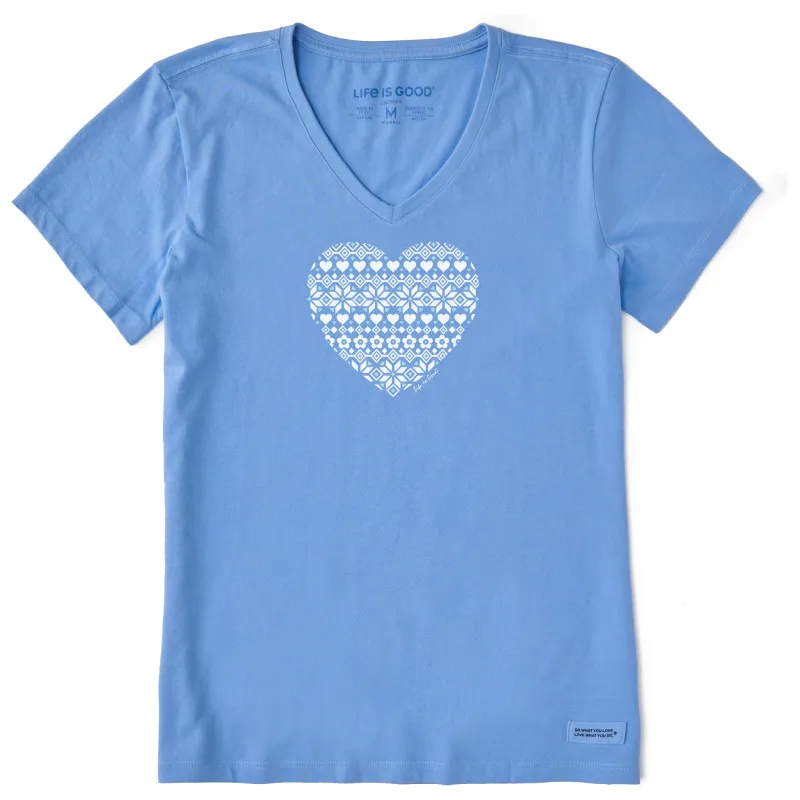 Women's Nordic Heart Short Sleeve Vee made by Life is Good