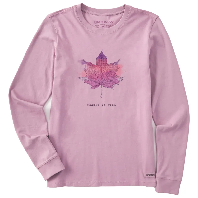 Women's Change Leaf Engraved Long Sleeve Crusher Tee sold by Life is Good