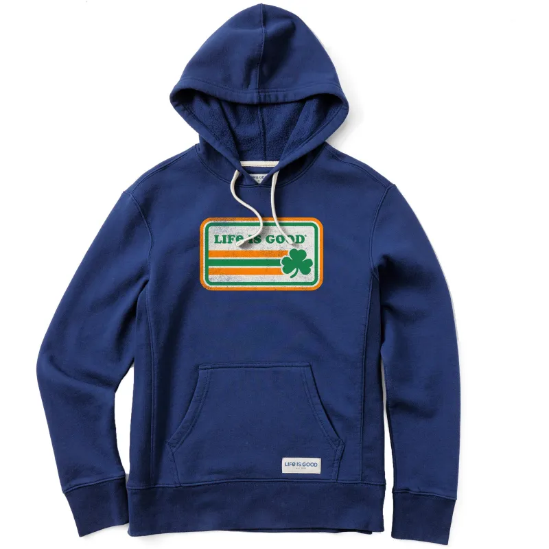 Women's Stripe Clover Simply True Fleece Hoodie sold by Life is Good